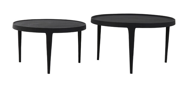 Light & Living Salontafel Tobias Set van 2 stuks - Zwart - Rond | Light & Living