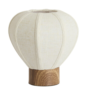 Light & Living Tafellamp Kyzo Linnen en houtlook