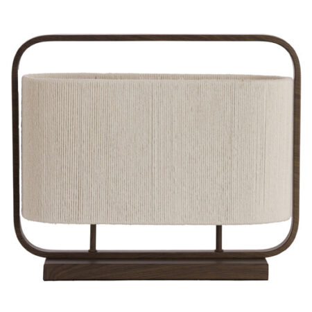 Light & Living Tafellamp Lecce Touw en bruine houtlook