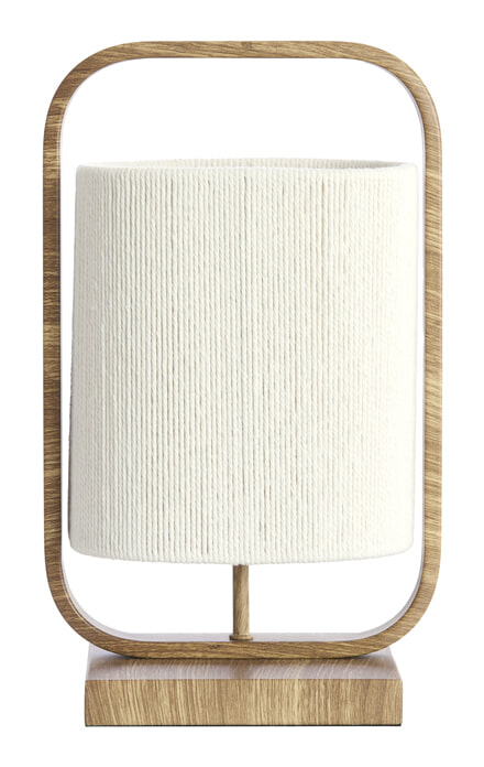 Light & Living Tafellamp Lecce Touw en naturel houtlook