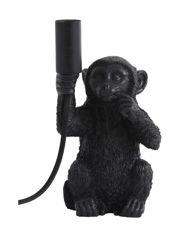 Light & Living Tafellamp Monkey 23cm - Mat Zwart | Light & Living