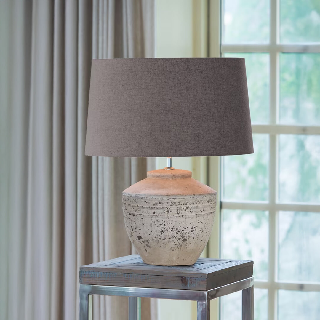Light & Living Tafellamp Toba 40cm - Antiek Grijs (excl. kap) | Light & Living