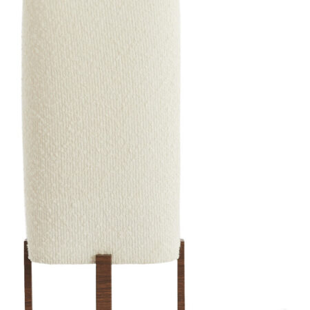 Light & Living Tafellamp Wyn Bouclé en houtlook