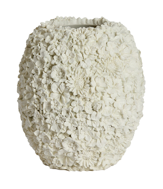 Light & Living Vaas Violeta 30cm - Crème - Rond | Light & Living
