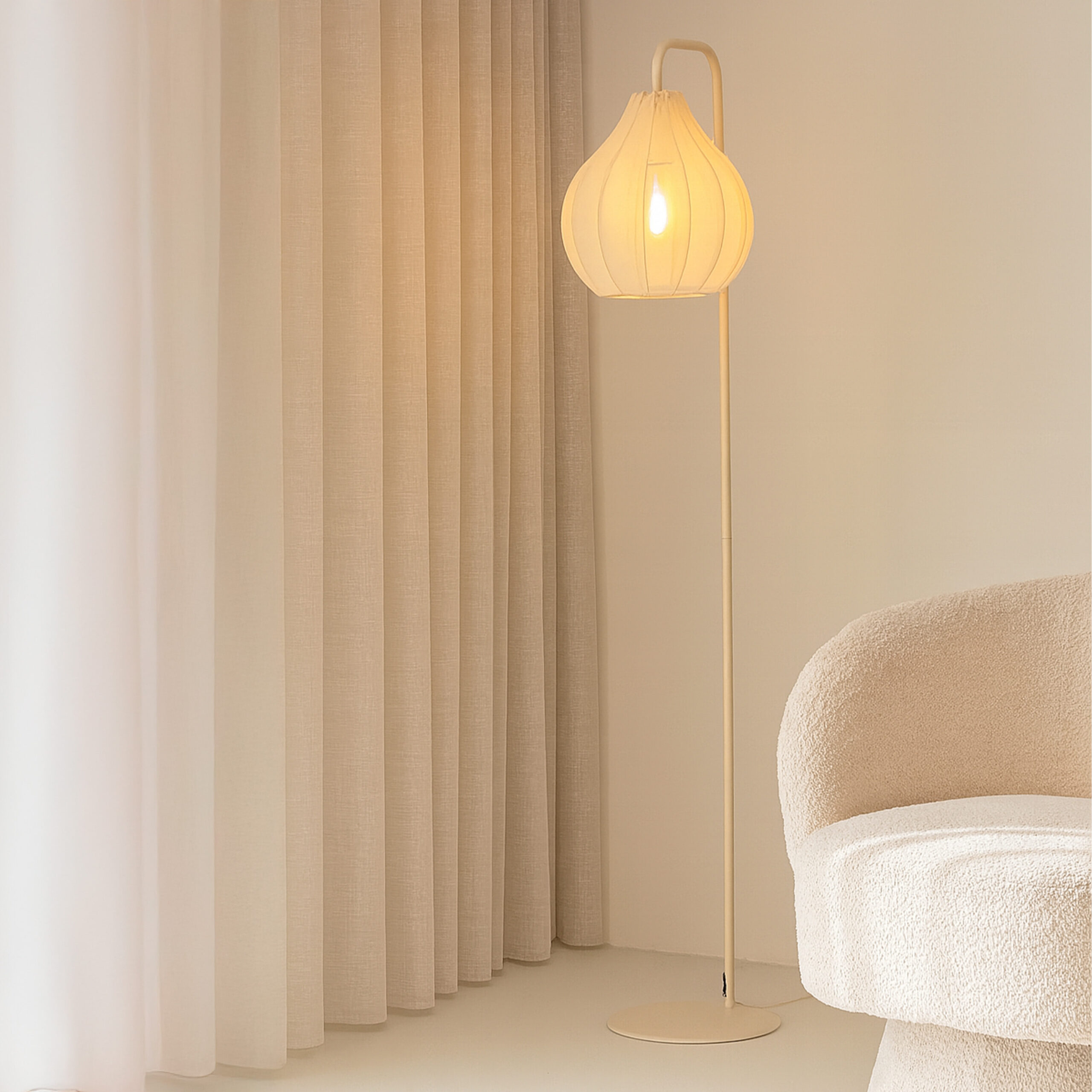 Light & Living Vloerlamp Elati 156cm hoog - Zand - Japandi | Light & Living