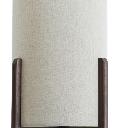 Light & Living Wandlamp Litto Linnen en hout - Naturel/Donkerbruin - Rond | Light & Living