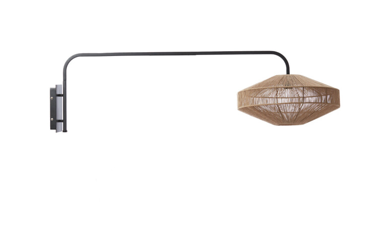 Light & Living Wandlamp Lyra - Naturel/Mat Zwart | Light & Living