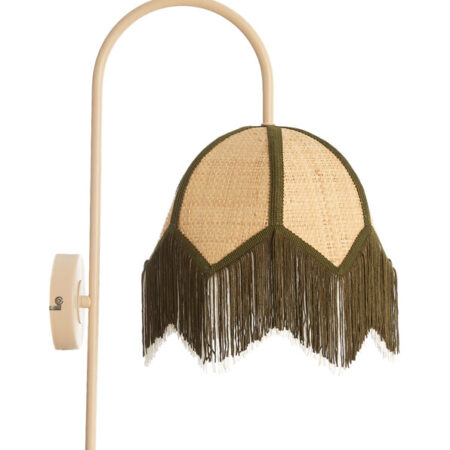 Light & Living Wandlamp Sulina Raffia - Naturel/Groen | Light & Living