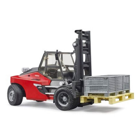 Linde HT160 met pallet en 3 pallet boxen van Bruder | Bruder