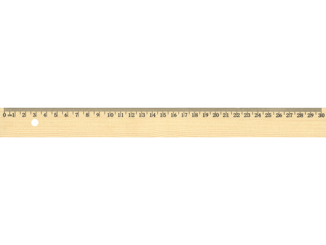 Liniaal 30cm hout met metaalinleg | Kangaro