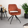 LivingFurn Eetkamerstoel Capp Velvet - Roest | Livingfurn