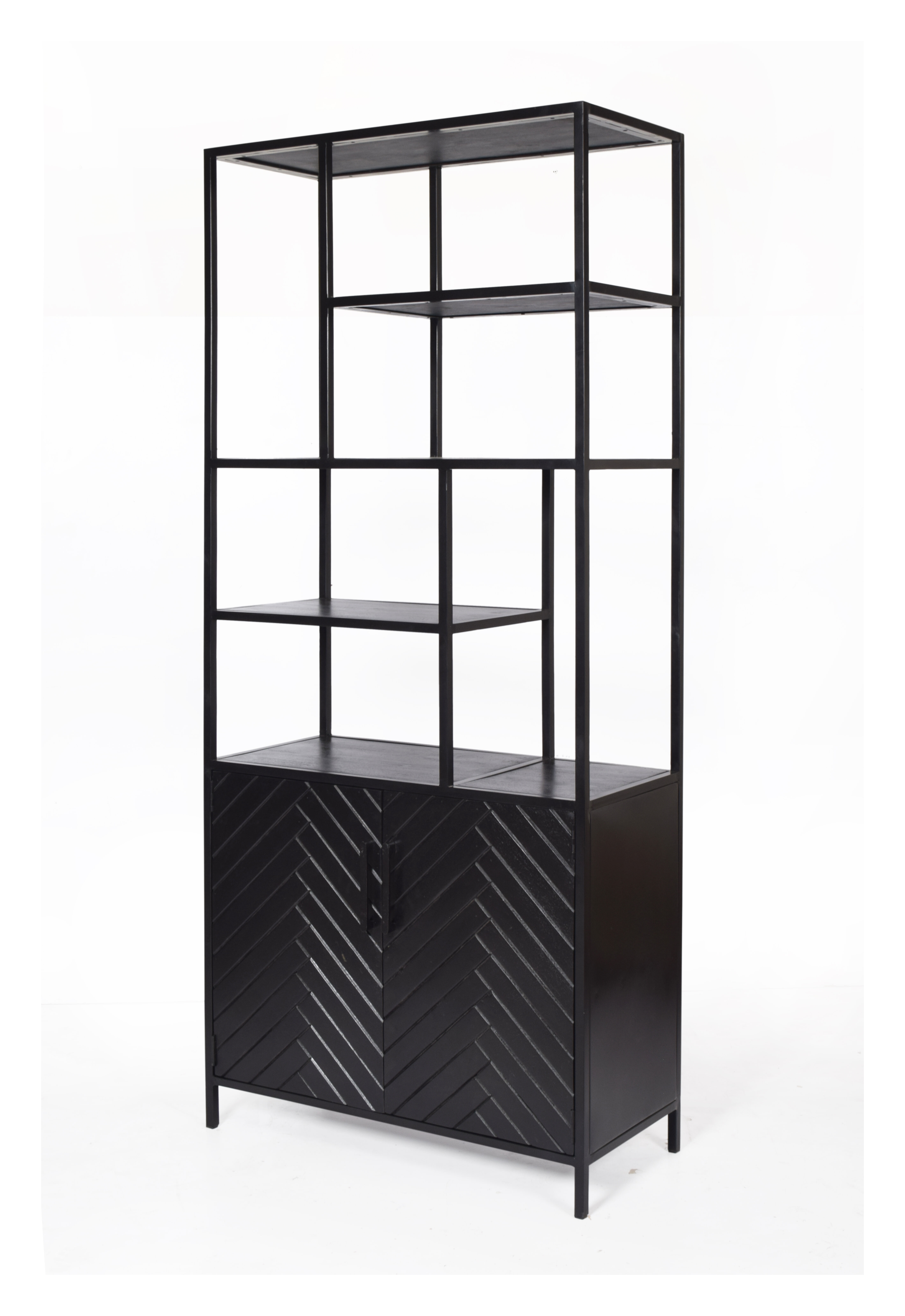 LivingFurn Wandkast York Mangohout en staal
