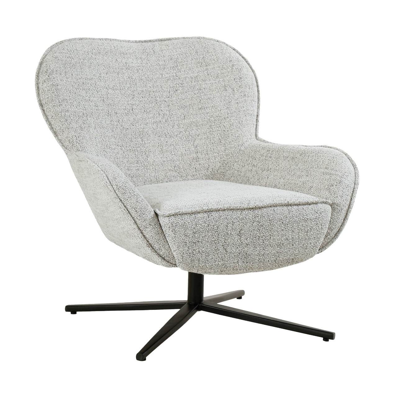Livingfurn Draaifauteuil Sven Geweven stof - Bisque | Livingfurn