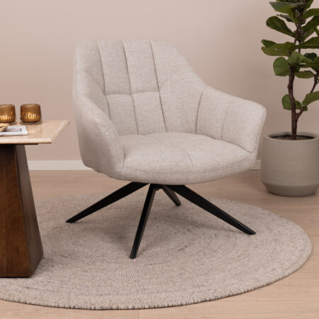 Livingfurn Draaifauteuil Tom - Zand | Livingfurn