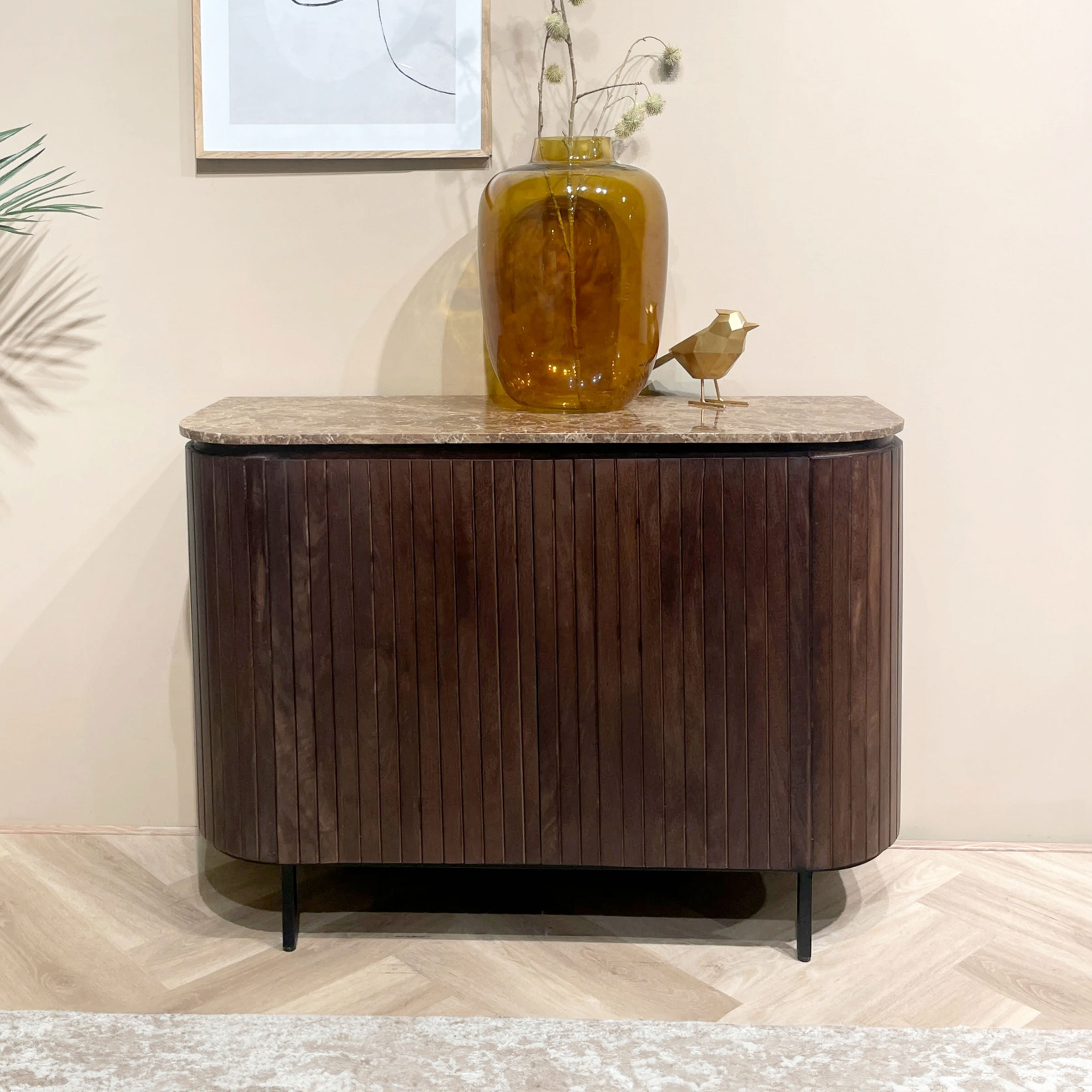 Livingfurn Dressoir Noor Marmer Emperador en mangohout