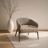 Livingfurn Fauteuil Dilan Hush Walnut - Beige | Livingfurn
