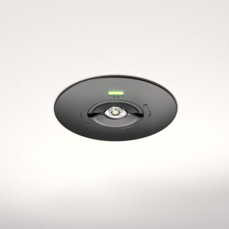 Locus - LED Inbouwspot Noodverlichting Zwart - 2 Watt 300 Lumen - Verwisselbare Lens - IP20 voor binnen - 3 uur noodaccu (3300mAh) - 6500K daglicht wit | HOFTRONIC