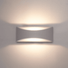 Lowa LED wandlamp - 3000K warm wit - 6 Watt 380 lumen - Up & down light - IP54 waterdicht voor binnen en buiten - Moderne muurlamp - Tweezijdig - Grijs - Modern | HOFTRONIC
