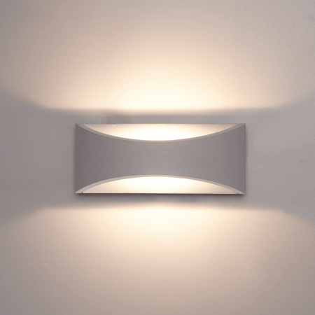 Lowa LED wandlamp - 3000K warm wit - 6 Watt 380 lumen - Up & down light - IP54 waterdicht voor binnen en buiten - Moderne muurlamp - Tweezijdig - Grijs - Modern | HOFTRONIC