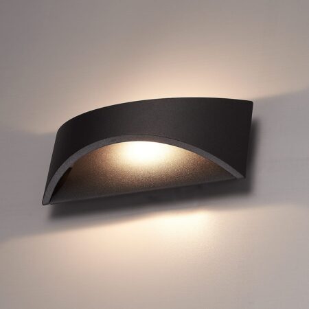 Lowa LED wandlamp - 3000K warm wit - 6 Watt 380 lumen - Up & down light - IP54 waterdicht voor binnen en buiten - Moderne muurlamp - Tweezijdig - Zwart - Modern | HOFTRONIC