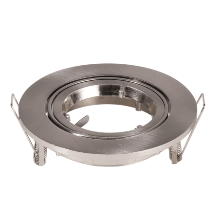 Lublin - LED Inbouwspot - Kantelbaar armatuur - Diameter 93mm - GU10 Fitting incl. lamphouder - Rond - IP20 voor binnen - RVS | HOFTRONIC