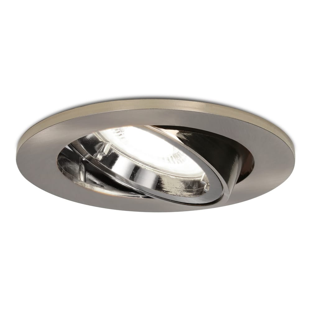 Lublin LED inbouwspot - 4 Watt 345 Lumen - 6500K Daglicht wit - GU10 - Dimbaar - Rond - Kantelbaar - IP20 Stofdicht - RVS | HOFTRONIC