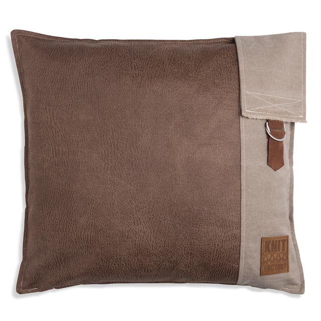 Luc kussen 50x50 taupe | Knit Factory