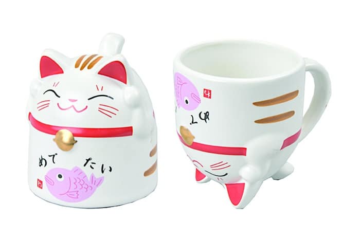 Lucky Cats Geluksbeker - The Oriental Shop - 350ml - 8.5 x 9.8cm | Tokyo Design Studio