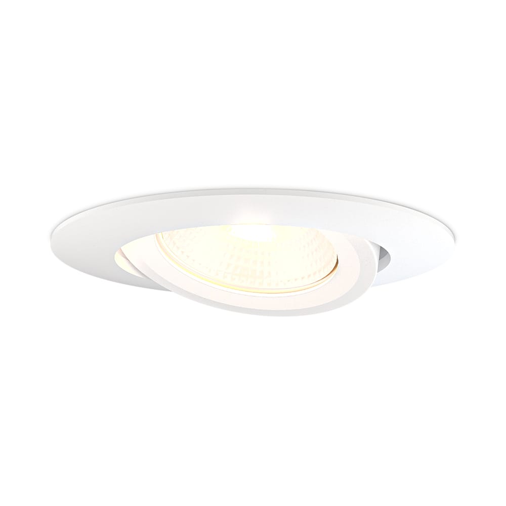 Lugo LED Inbouwspot - Wit - Dimbaar - 5 Watt 450 Lumen - 2700K Warm Wit Licht - Kantelbaar - IP65 - Voor Binnen & Buiten | HOFTRONIC
