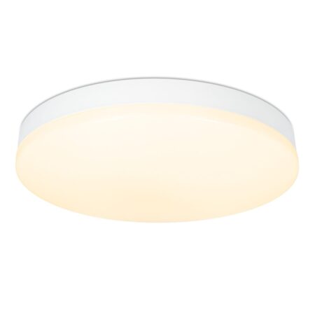 Lumi - Badkamer Plafondlamp - 18 Watt 1500 lumen - Wit - 30 cm - IP54 waterdicht - 2700K Warm wit - Diffuus melkglas effect - LED Plafonniere | HOFTRONIC