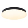 Lumi - Badkamer Plafondlamp - 18 Watt 1500 lumen - Zwart -30 cm - IP54 waterdicht - 2700K Warm wit - Diffuus melkglas effect - LED Plafonniere | HOFTRONIC