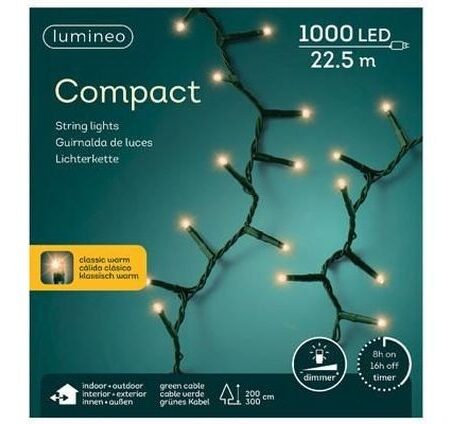 Lumineo Compact Binnen/Buiten Warm 22 meter 1000 Lampjes | Lumineo