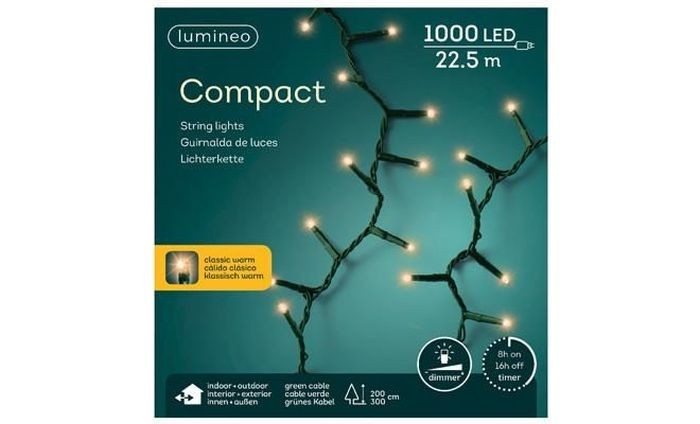 Lumineo Compact Binnen/Buiten Warm 22 meter 1000 Lampjes | Lumineo