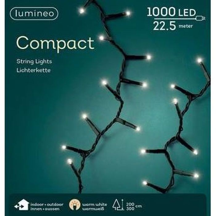 Lumineo Compact Binnen/Buiten warm wit 22meter 1000Lampjes | Lumineo