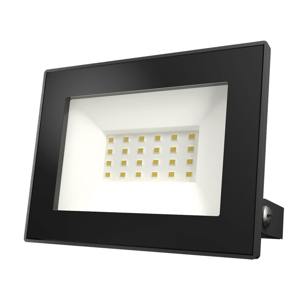 Lumos LED Breedstraler - 20 watt 1770 Lumen (90lm/W) - 4000K neutraal wit - IP65 waterdicht - LED schijnwerper met kantelbare beugel | HOFTRONIC