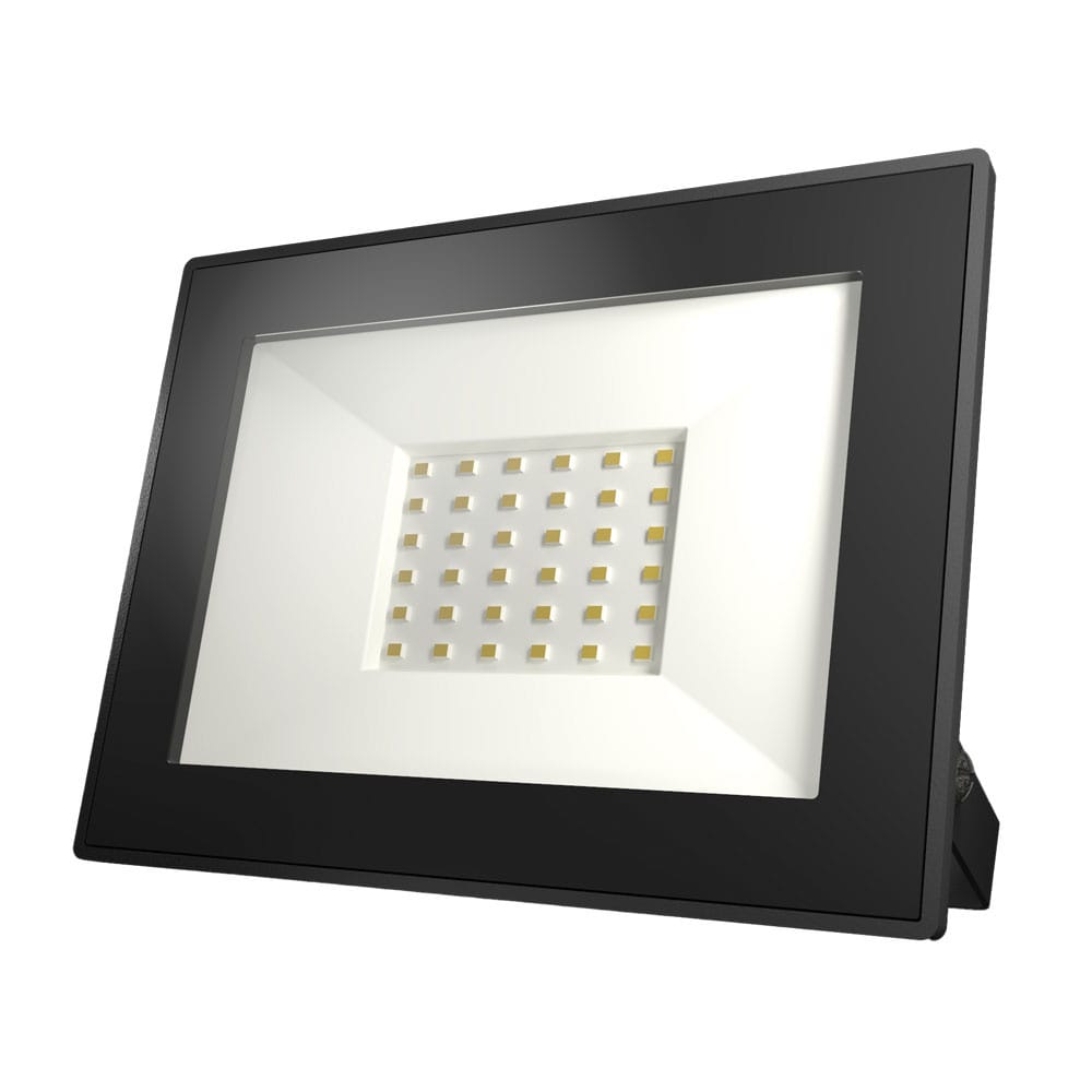 Lumos LED Breedstraler - 30 watt 2830 Lumen (95lm/W) - 6500K daglicht wit - IP65 waterdicht - LED schijnwerper met kantelbare beugel | HOFTRONIC