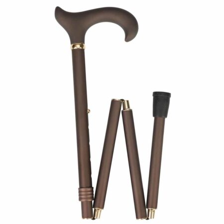Luxe opvouwbare wandelstok - met soft Derby handvat | Kies uw kleur : Brons | ThuiszorgwinkelXL