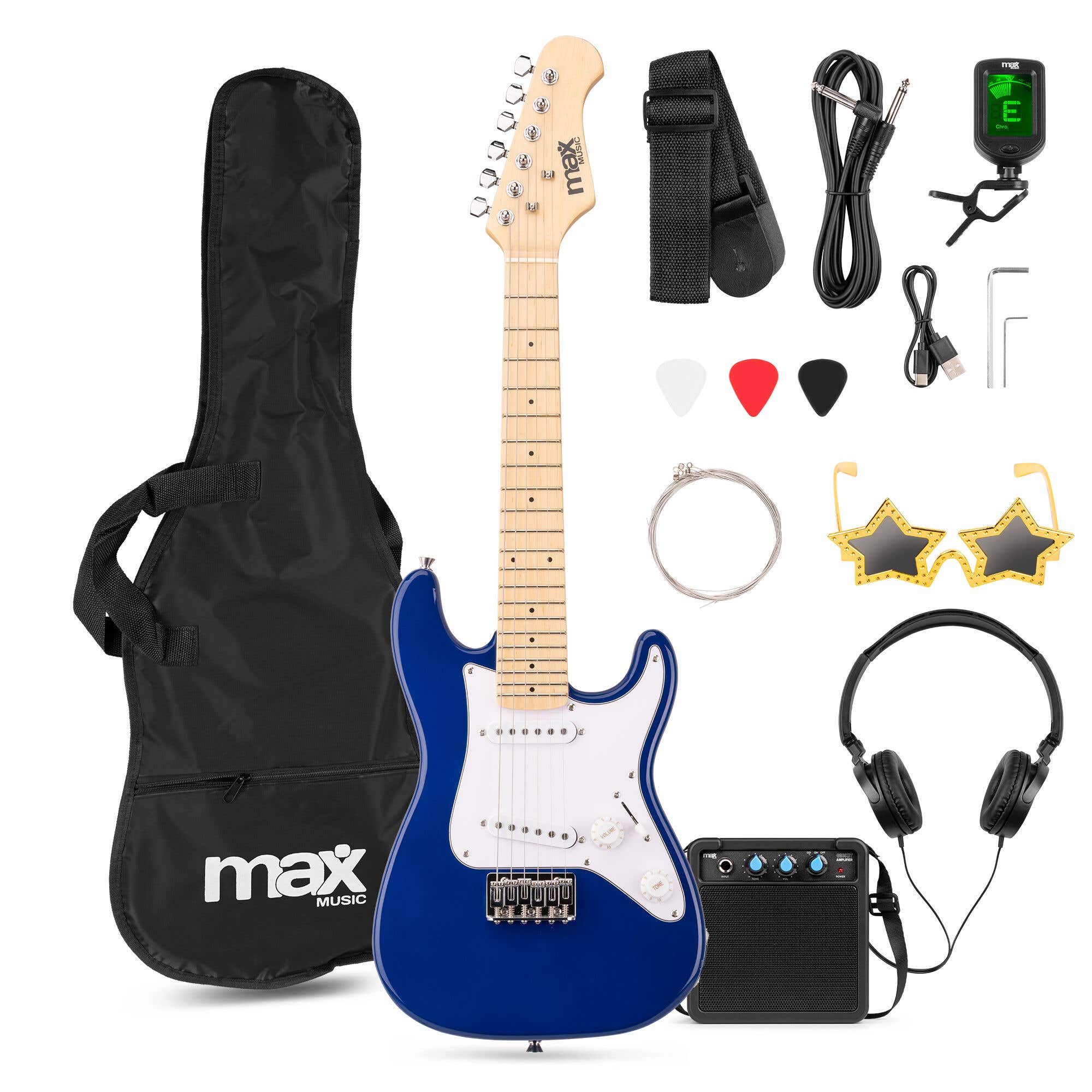 MAX GigKit Junior 1/4 - Elektrische kindergitaar - Complete starterset | MAX