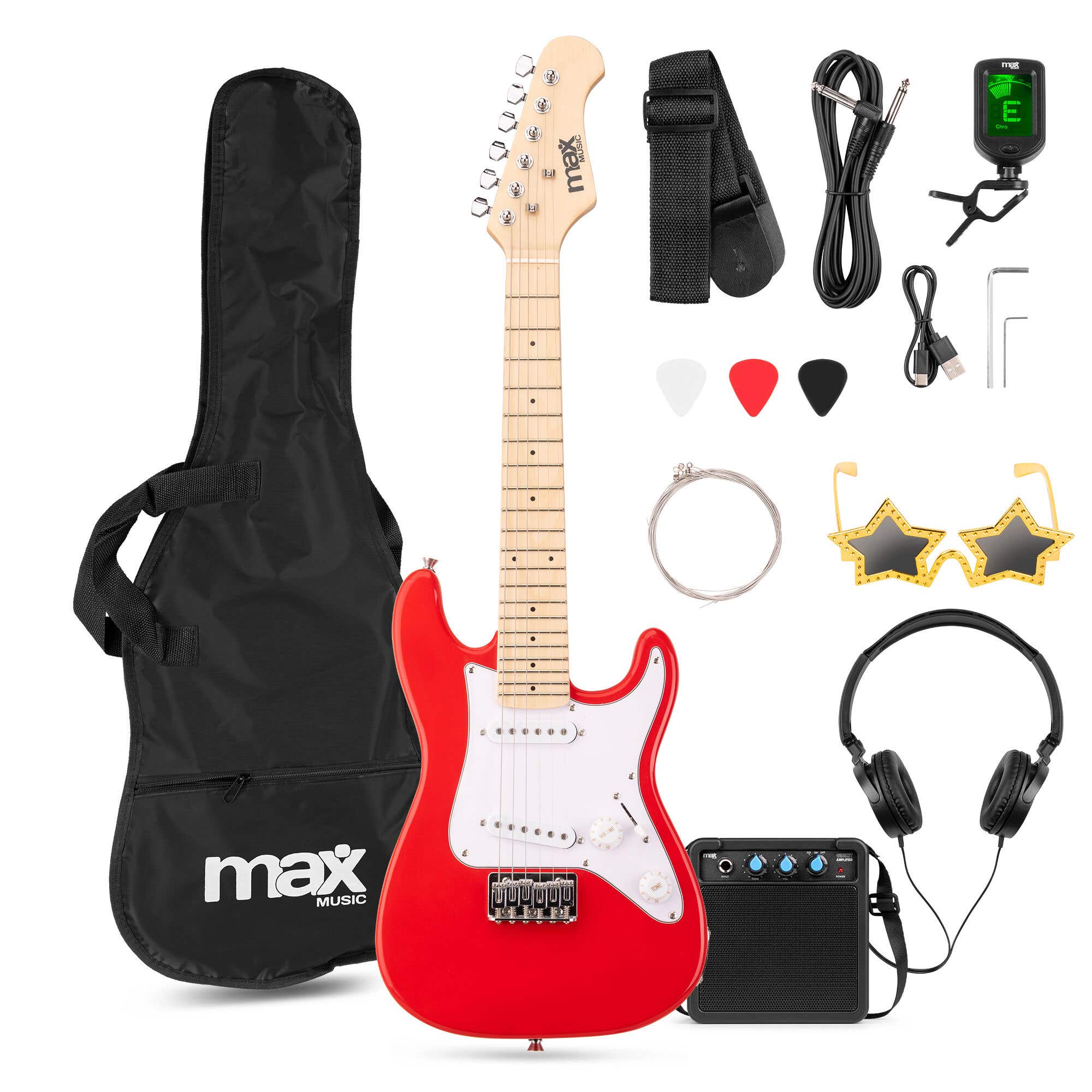 MAX GigKit Junior 1/4 - Elektrische kindergitaar - Complete starterset | MAX