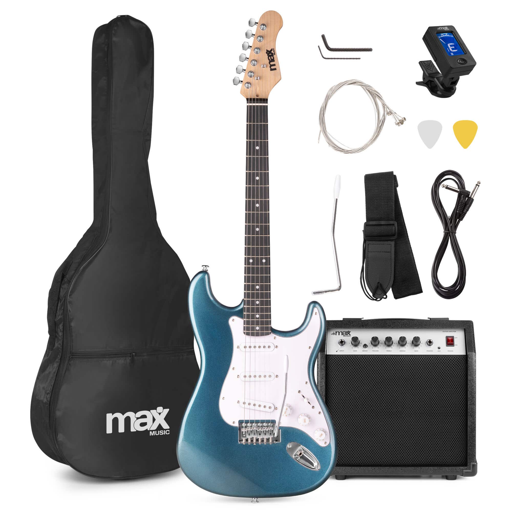 MAX GigKit elektrische gitaar starterset met o.a. 40W versterker - 4/4 | MAX