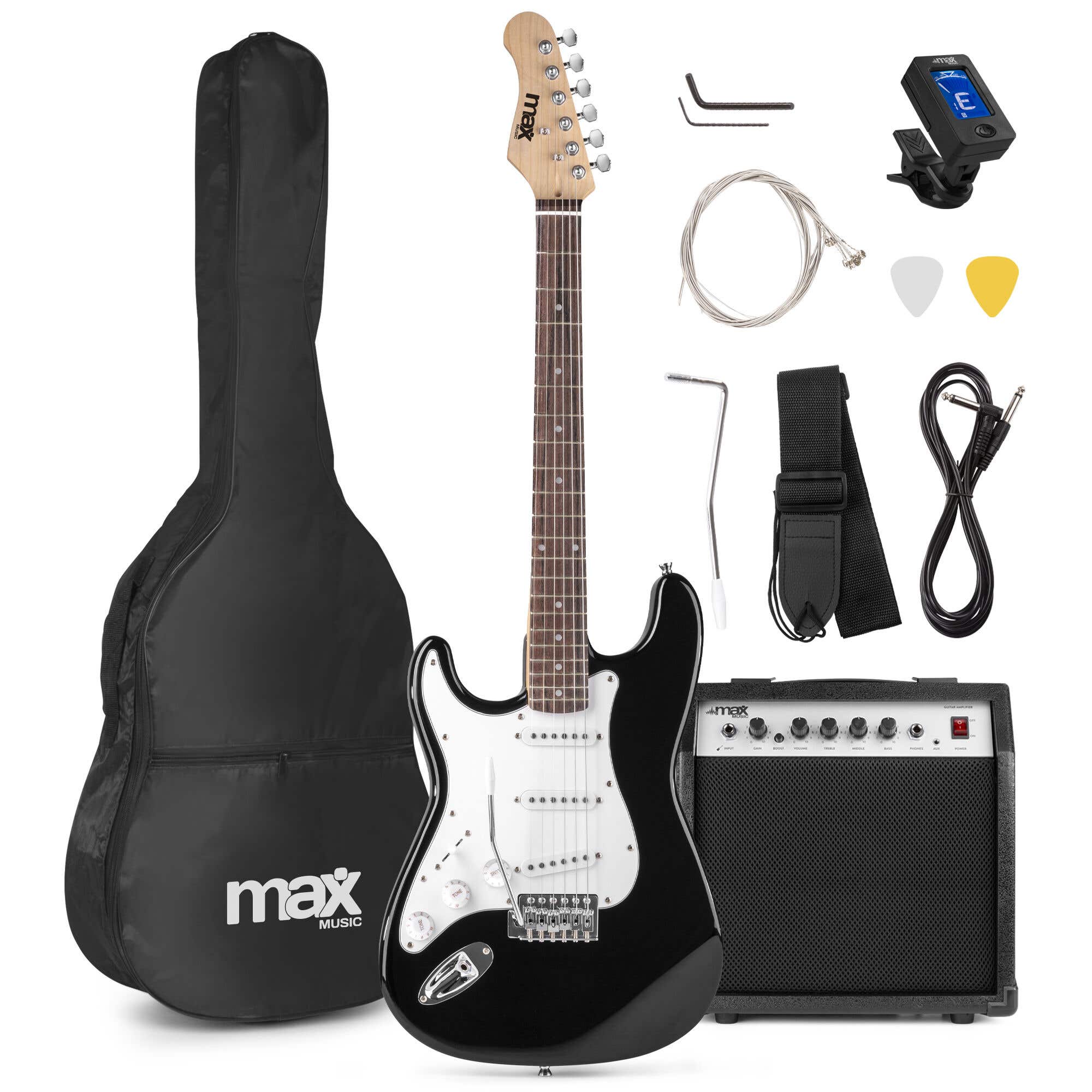 MAX GigKit elektrische gitaar voor linkshandigen - Starterset met 40W | MAX