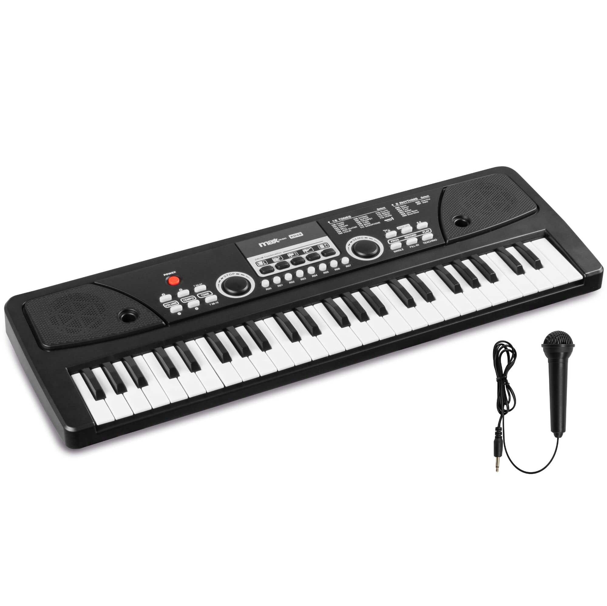 MAX KD49 keyboard kinderen - Speelgoed piano kinderen - Met microfoon
