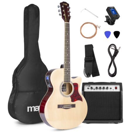 MAX ShowKit elektrisch akoestische gitaarset 4/4 - Met 40W versterker | MAX