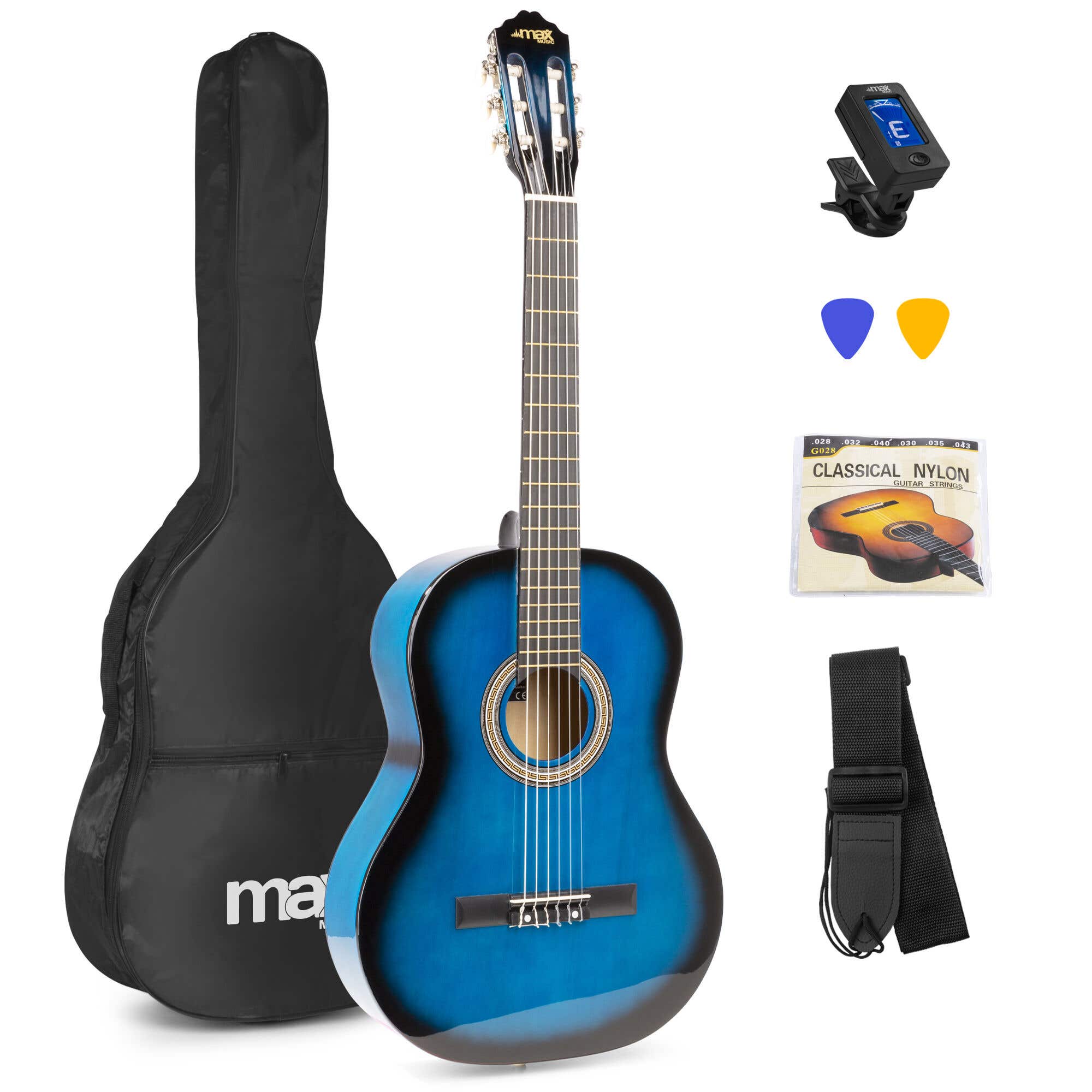 MAX SoloArt klassieke akoestische gitaar (39") - 4/4 - Starterset - | MAX