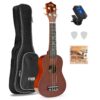 MAX UKEY Ukelele set met 21" Ukulele en accessoires - Bruin (hout) | MAX
