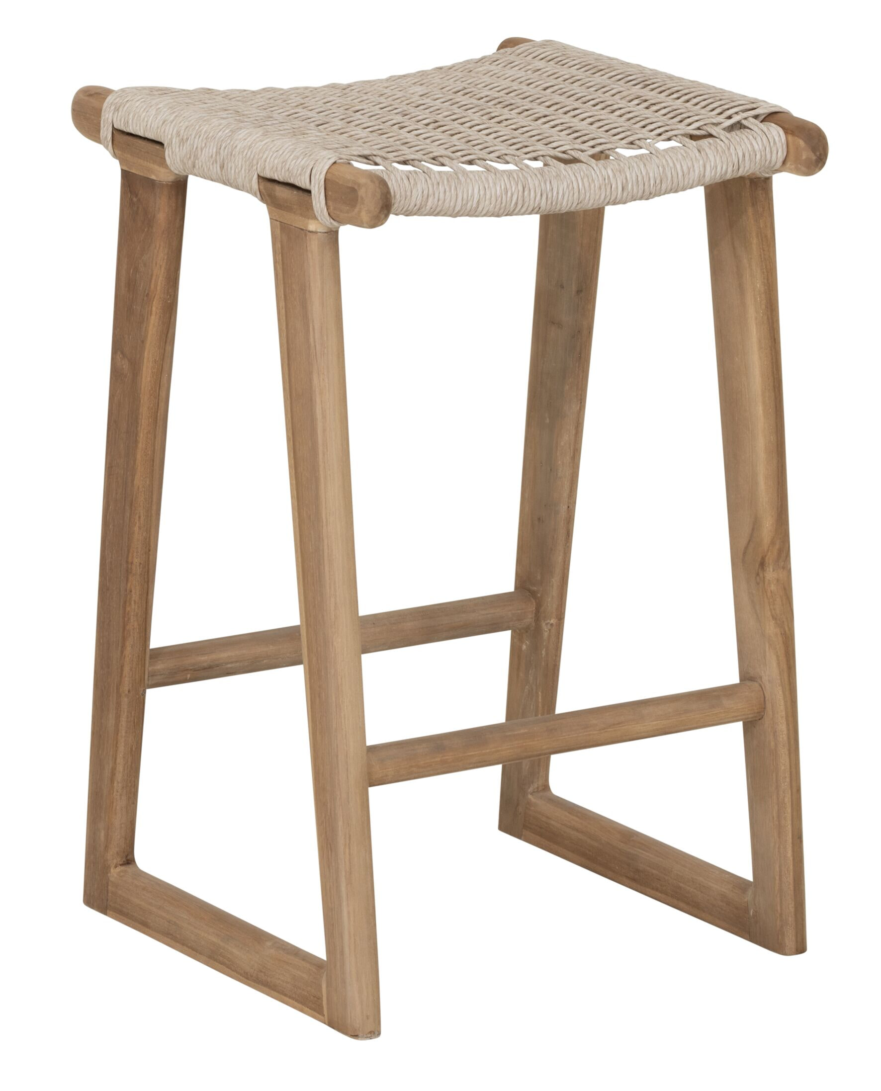 MUST Living Barstoel Kento Teakhout en touw (zithoogte 62cm) - Naturel | MUST Living