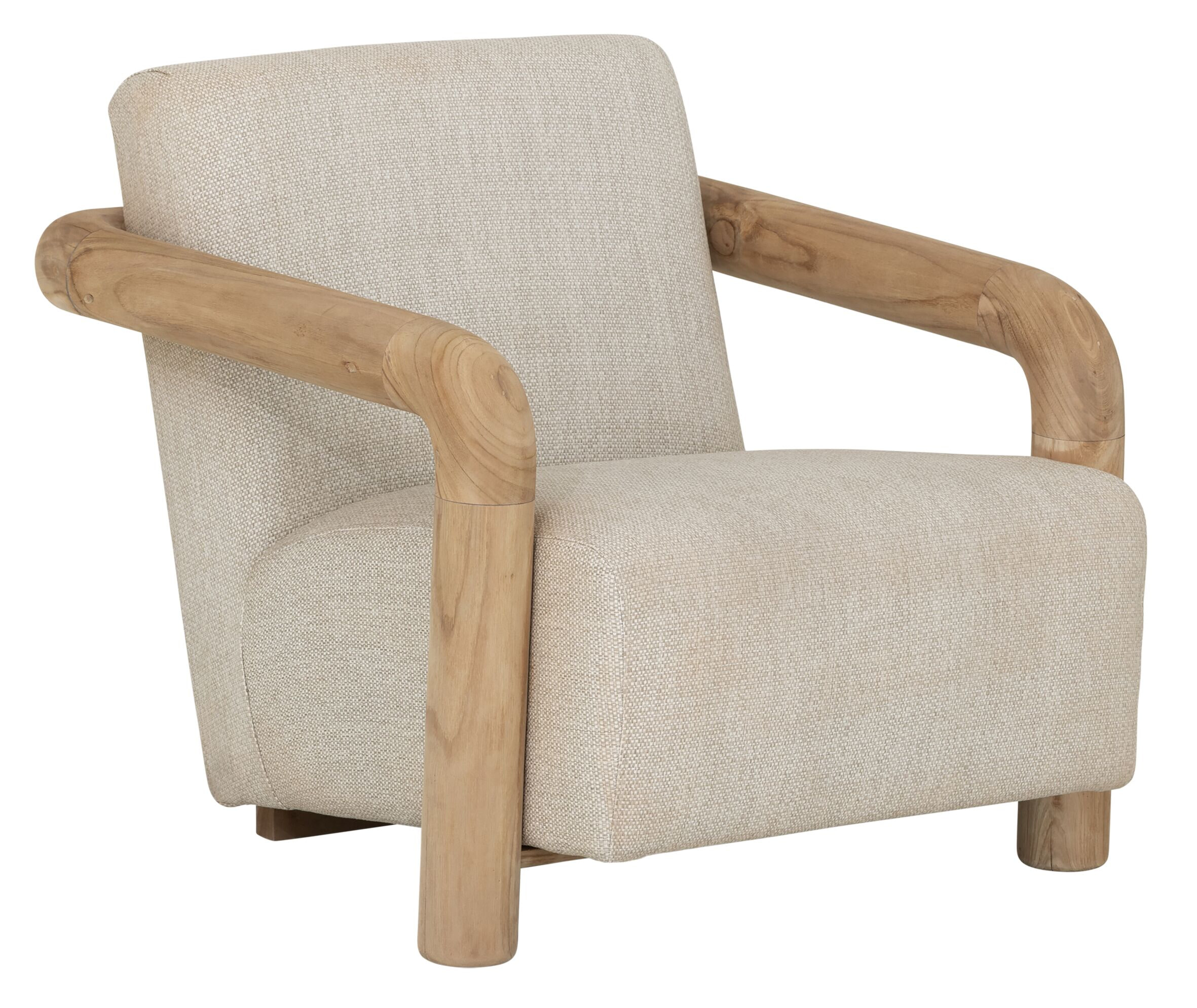 MUST Living Fauteuil Blush Teakhout en stof - Beige | MUST Living