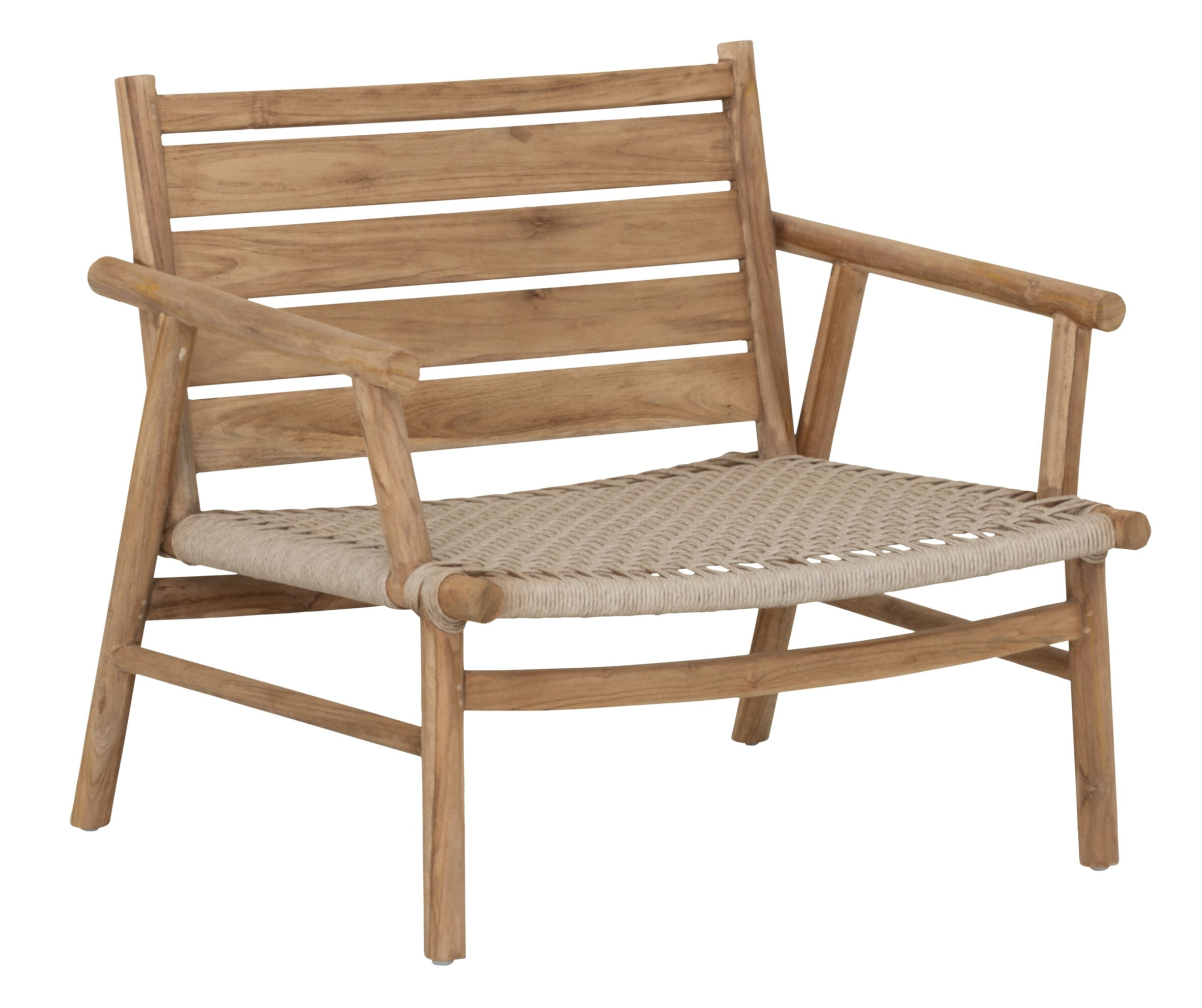 MUST Living Fauteuil Ono Teakhout en touw - Beige | MUST Living