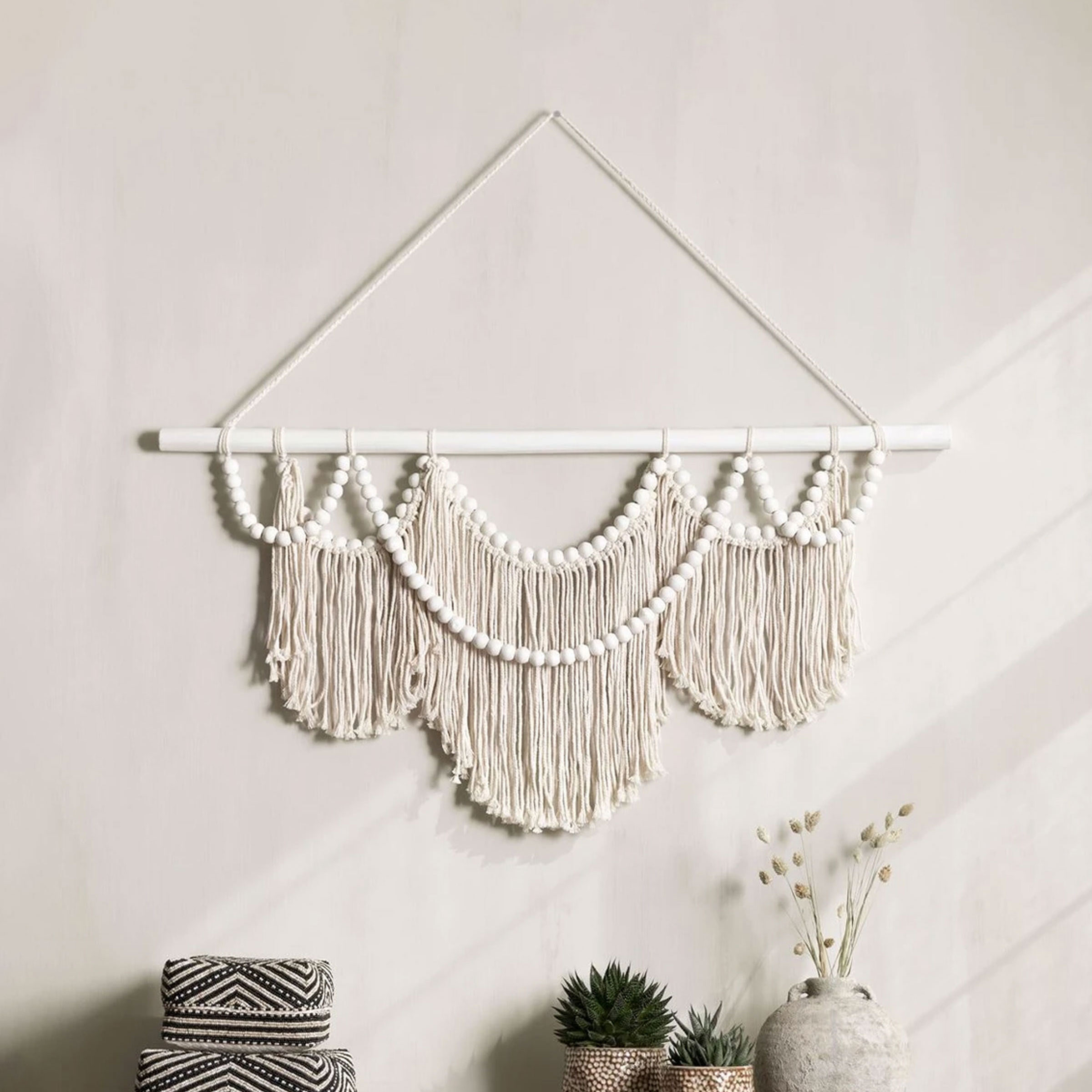 MUST Living Wanddecoratie Boho Chic Macramé - Wit | MUST Living