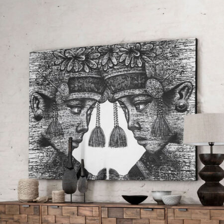 MUST Living Wandpaneel Balinese Twins 110 x 150cm - Zwart